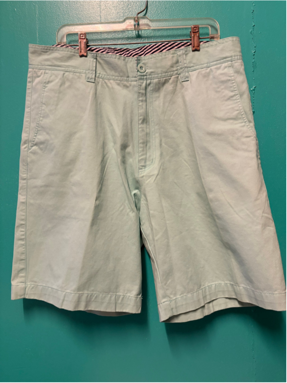 Men's Island Short Flat Front Shorts, Size 36, Light Blue